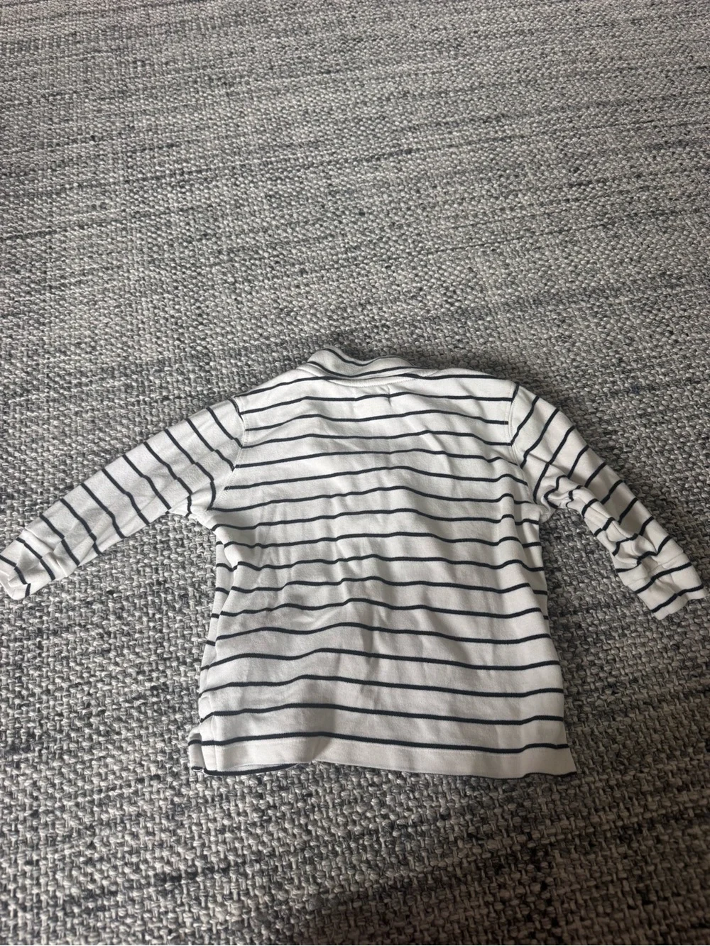 Ralph Lauren White and Navy Striped Half-Zip Pullover